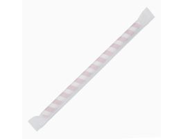 Fiesta Compostable composteerbare papieren smoothierietjes 210mm rood-wit  Individueel verpakt (250 stuks)