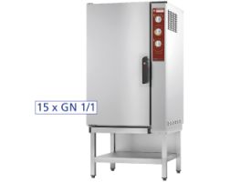 Elektrische oven, opwarmen en behouden van temperatuur 15x GN 1/1 + bevochtiger