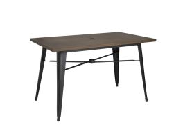 Bolero aluminium outdoor tafel 120x76x76cm donker houtdessin