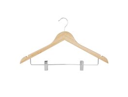 Bolero Houten Hanger Met Antislipclips (Pak Van 10)