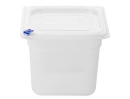 Hygiplas Click PP GN-bak 1/6 met deksel & 7 kleurclips 150 mm 2,2L (set van 4)