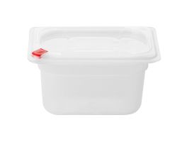 Hygiplas Click PP GN-bak 1/9 met deksel & 7 kleurclips 100 mm 0,85 l (set van 4)