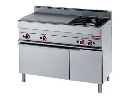 Fornuis, doorkookplaat, 2 gasbranders, gasoven, neutrale kast