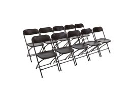 Bolero opklapbare stoelen zwart (10 stuks)