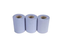 Jantex blauwe mini centrefeed rollen 1-laags (12 stuks)