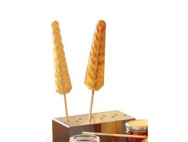 Rvs dienblad voor wafels op staaf