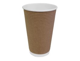 Fiesta Recyclable koffiebeker ribbelwand kraft 455ml (25 stuks)