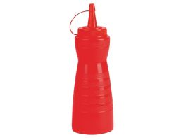 Vogue knijpfles met dop 34cl rood