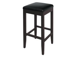 Bolero hoge kunstlederen barkruk zwart (2 stuks)