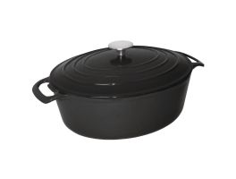 Vogue ovale inductie braadpan zwart 6L