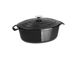 Vogue ovale inductie braadpan zwart 5L