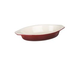 Vogue ovale gietijzeren gratineerschaal rood 0,65L