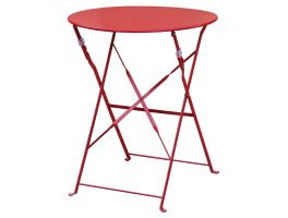 Bolero ronde stalen opklapbare tafel rood 59,5cm