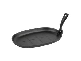 Olympia gietijzeren schaal/sizzle platter ovaal 28x19cm