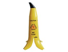 Bananenschil waarschuwingsbord "Caution wet floor"