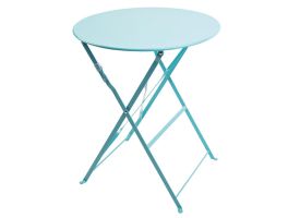 Bolero ronde stalen opklapbare tafel turquoise 59,5cm