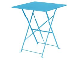 Bolero vierkante opklapbare stalen tafel turquoise 60cm