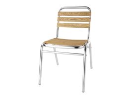 Bolero aluminium en essenhouten stoelen (4 stuks)