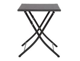 Bolero vierkante polyrotan klaptafel zwart 60cm