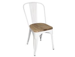 Bolero Bistro Bijzetstoelen Met Houten Zitkussen Wit (4 Stuks)