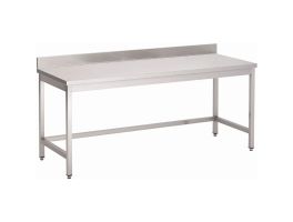 Gastro M RVS werktafel zonder onderblad met achteropstand 85x180x70cm