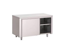 Gastro M RVS werktafel met schuifdeuren 88x200x70cm