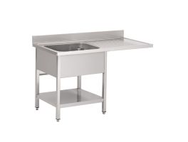 Gastro M RVS spoeltafel met ruimte voor vaatwasser 120x70x85cm