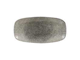 Churchill Raku Quartz Black Chefs Ovaal Bord 35.2 x 18.7cm (pak van 6)