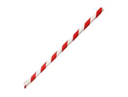 Fiesta Composteerbare Papieren Lepelrietje Rood & Wit Gestreept 210x8mm (Pak Van 250)