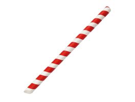 Fiesta Composteerbare Bubble Tea Rietjes Rood & Wit 12X210mm (Verpakking Van 150)