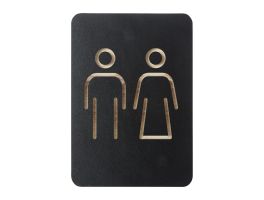 Europeel Pictogram Bord Mannen/Vrouwen Zwart