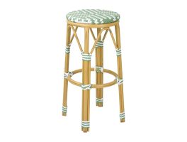 Bolero Parijse Stijl PE Rattan Barkrukken Licht Groen (2 Stuks)