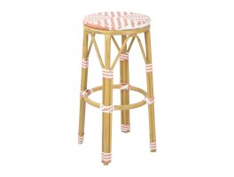 Bolero Parijse Stijl PE Rotan Barkrukken Koraal (2 Pack)