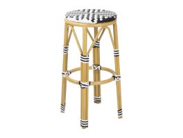 Bolero Parijse Stijl PE Rieten Barkrukken Zwart (2 Pack)