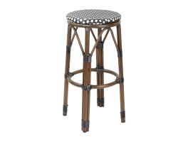 Bolero Parijse Stijl PE Rieten Barkrukken Zwarte Stip Mix (2 stuks)