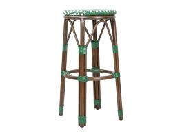 Bolero Parijse Stijl PE Rotan Barkrukken Groen Stip Mix (2 Pack)