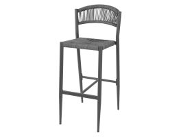 Bolero Eden PE gevlochten rattan outdoor barkrukken antraciet (2 stuks)