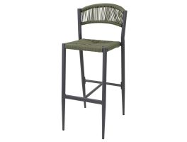Bolero Eden PE gevlochten rattan outdoor barkrukken groen (2 stuks)