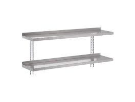 Gastro-M complete wandrekset 2 niveaus 120x40cm - volledige montageset (excl. schroeven)