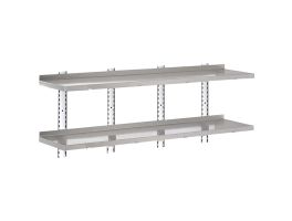 Gastro-M Complete wandplankenset 2 niveaus 200x40cm - volledige montageset (excl. schroeven)