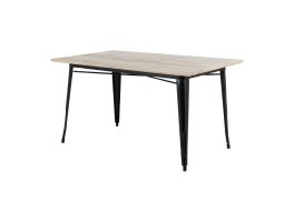 Bolero Bistro Eettafel Mangohouten Blad Zwarte Poot 1450mm