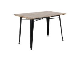 Bolero Bistro Eettafel Met Mangohouten Lattenblad En Zwarte Poot 1200mm
