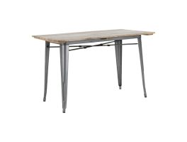 Bolero Bistro Eettafel Met Lattenblad Van Mangohout En Donkergrijze Poot 1200mm