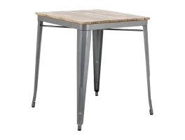 Bolero Bistro Eettafel Met Lattenblad Van Mangohout En Donkergrijze Poot 650mm