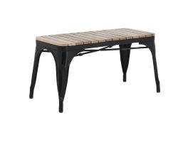 Bolero Bistro Bank Met Latten Van Mangohout Zwart 850 mm (2 stuks)
