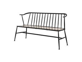 Bolero Alma bank met latten en gebogen rugleuning 
