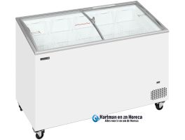 IC401SCEB - Vrieskist voor consumptie-ijs met gebogen schuifdeksel en slot - BxDxH-1300 x 615 x 949 mm TEFCOLD