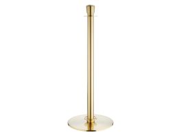 Bolero geborsteld messing staanders met platte voet en inschuifbare banner (2 stuks)
