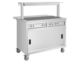 Buffalo mobiele uitgiftewagen met gesloten verwarmd blad 3x 1/1 GN