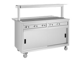 Buffalo mobiele uitgiftewagen met massief verwarmd bovenblad 4x 1/1 GN